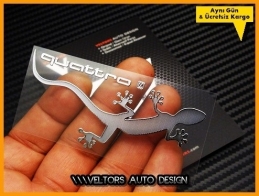 Audi Quattro Gecko Metal Body Logo Amblem