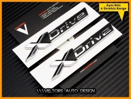 BMW xDrive X Drive Yan Logo Amblem Seti