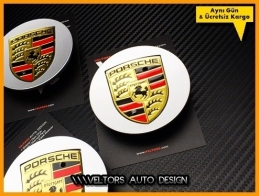Porsche Logo Amblem Jant Göbeği Göbek Kapak Seti