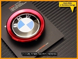 BMW Kırmızı Direksiyon Airbag Logo Amblem Halka Çerçeve