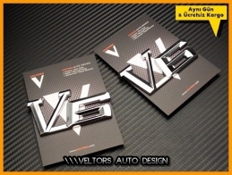 Ford V6 Araç Yan Logo Amblem Seti