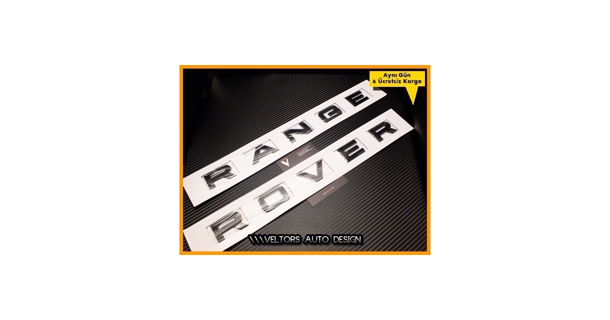 Range Rover Siyah Black Kaput Bagaj Yazı Logo Amblem