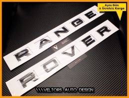 Range Rover Siyah Black Kaput Bagaj Yazı Logo Amblem
