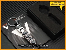 Audi Logo Amblem Özel Krom Audi Anahtarlık