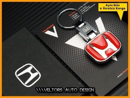 Honda Kırmızı Logo Amblem Özel Krom Honda Anahtarlık