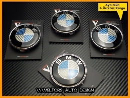 BMW Carbon Logo Amblem Jant Göbeği Göbek Kapak Seti