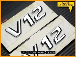 Mercedes V12 Yan Logo Amblem Seti