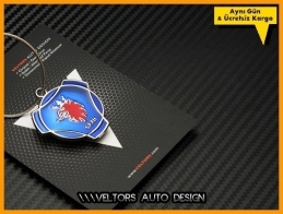 Saab Logo Amblem Özel Krom Saab Anahtarlık