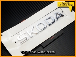 Skoda Bagaj Yazı Skoda Logo Amblem