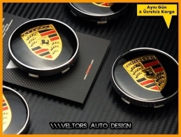 Porsche Logo Amblem Jant Göbeği Göbek Kapak Seti