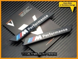 BMW M Performance Yan Logo Amblem Seti