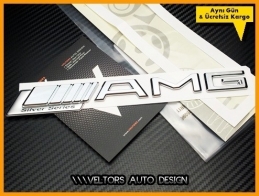 Mercedes AMG Silver Series Logo Amblem Seti