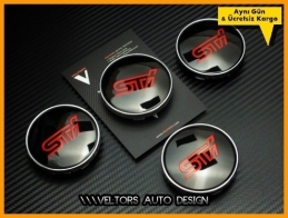 Subaru Sti Logo Amblem Jant Göbeği Göbek Kapak Seti