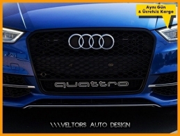 Audi Quattro Ön Izgara Yazı Logo Amblem