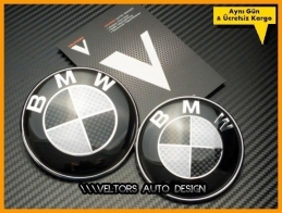 BMW Carbon Ön Kaput Arka Bagaj Logo Amblem Seti