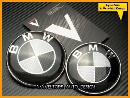 BMW Carbon Ön Kaput Arka Bagaj Logo Amblem Seti