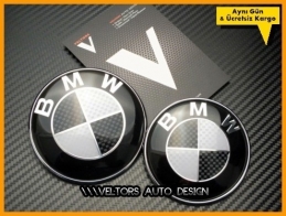BMW Carbon Ön Kaput Arka Bagaj Logo Amblem Seti