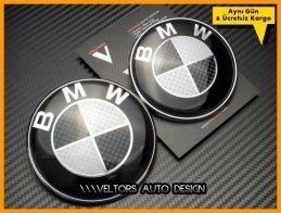 BMW Carbon Ön Kaput Arka Bagaj Logo Amblem Seti