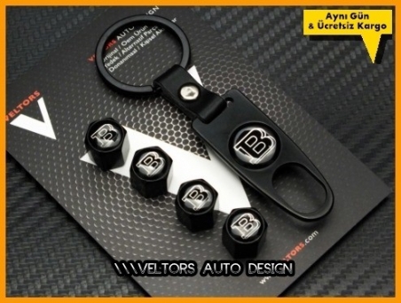 Mercedes BRABUS Logo Amblem Anahtarlık Sibop Kapak Seti