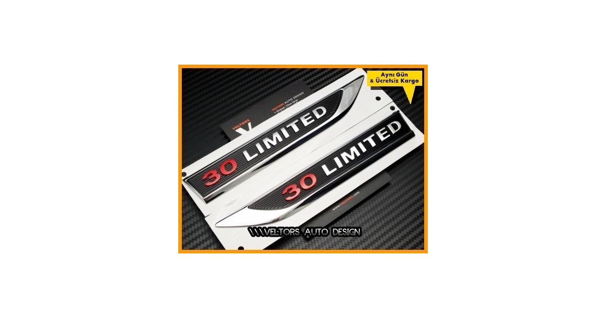 VW Orjinal 3.0 Limited Yan Logo Amblem