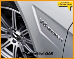 Mercedes V8 Biturbo Yan Logo Amblem Seti