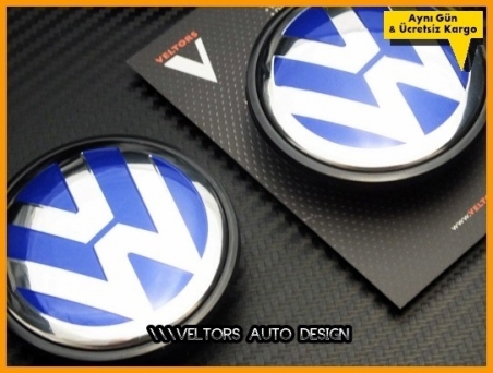 VW Mavi Logo Amblem Jant Göbeği Göbek Kapak Seti