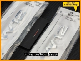 Audi Orjinal W12 Çamurluk Yazı Logo Amblem Seti
