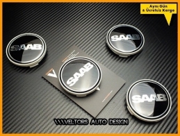 Saab Logo Amblem Orjinal Jant Göbek Kapak Seti