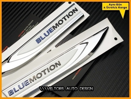 VW Bluemotion Yan Çamurluk Yazı Logo Amblem Seti