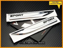 VW Sport Yan Çamurluk Yazı Logo Amblem Seti