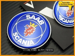 Saab Orjinal Kaput Bagaj Logo Amblem Seti