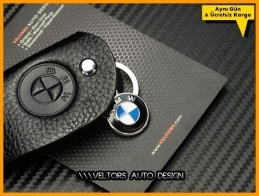 BMW Gerçek Deri BMW Logo Amblem Anahtarlık