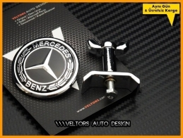 Mercedes Siyah Kaput Yıldız Logo Amblem