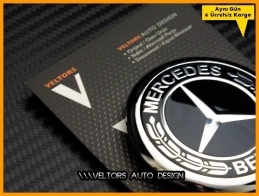 Mercedes Yeni Nesil Siyah Kaput Yıldız Logo Amblem