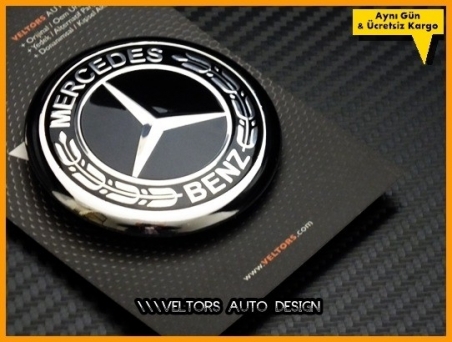 Mercedes Yeni Nesil Siyah Kaput Yıldız Logo Amblem