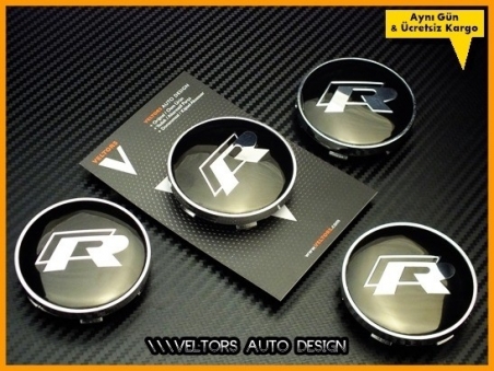 VW R Line Logo Amblem R Jant Göbeği Göbek Kapak Seti
