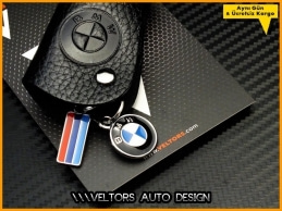 BMW Gerçek Deri Logo Amblem Anahtarlık