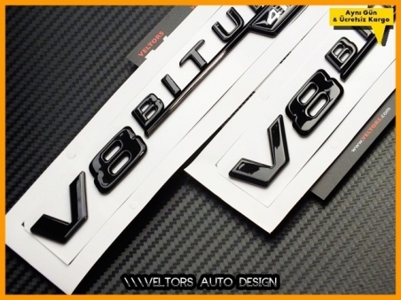Mercedes Black / Siyah V8 Biturbo 4 Matic Logo Amblem Seti