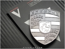 Porsche Silver Ön Kaput Araç Porsche Logo Amblem
