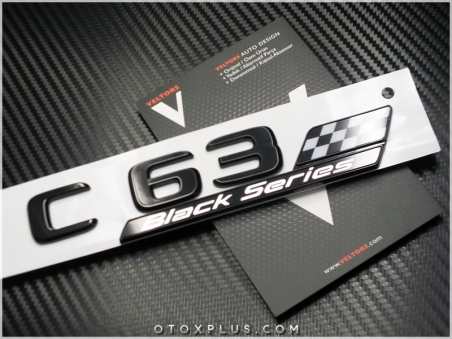 Mercedes Black / Siyah C 63 / C63 Black Series Yazı Logo Amblem Seti