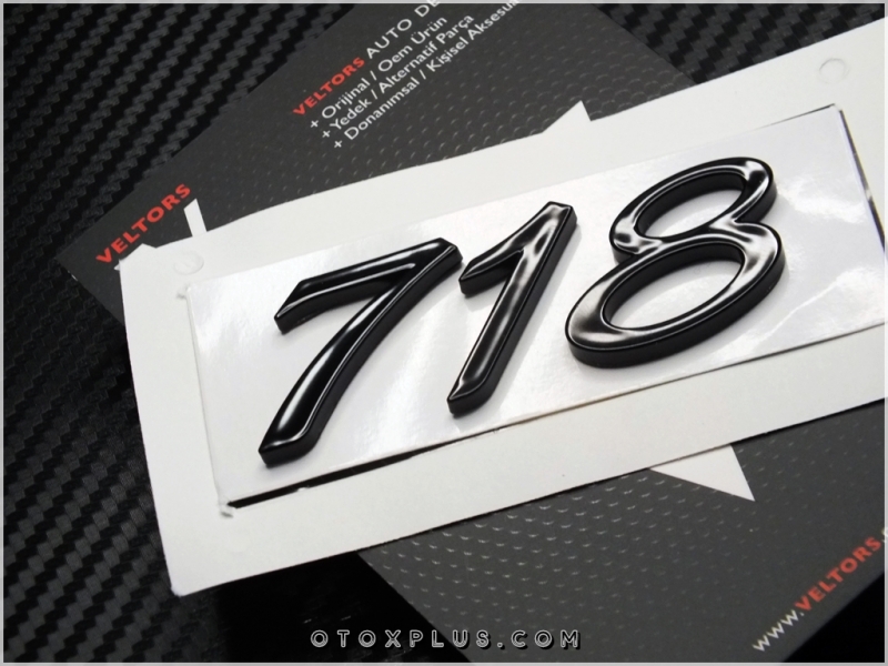 Porsche Black / Siyah Cayman / Boxter 718 Bagaj Logo Amblem