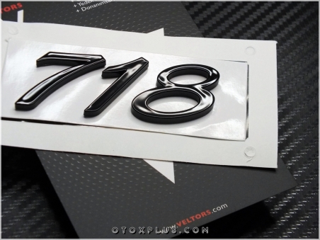 Porsche Black / Siyah Cayman / Boxter 718 Bagaj Logo Amblem
