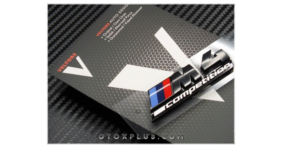BMW Black / Siyah M4 Competition Yan Çamurluk Logo Amblem