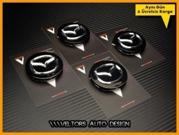 Mazda Logo Amblem Jant Göbeği Göbek Kapak Seti