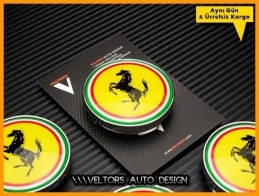 Ferrari Logo Amblem Jant Göbeği Jant Göbek Kapak Seti