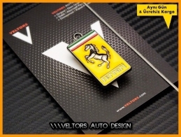 Ferrari Logo Amblem Özel Krom Anahtarlık