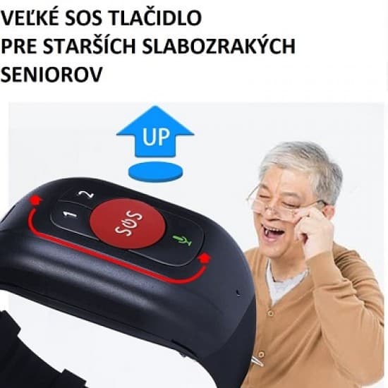 Vodotesné, odolné hodinky s SOS a GPS Trackerom pre seniorov a deti 