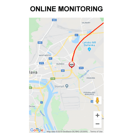 GPS tracker pre trvalú lokalizáciu a monitoring výskytu a pohybu vozidiel