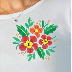 Dámske tričko s dlhým rukávom Slovakia Folk kvet