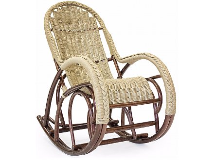 Кресло-качалка из ивового прута Красавица Люкс Орех